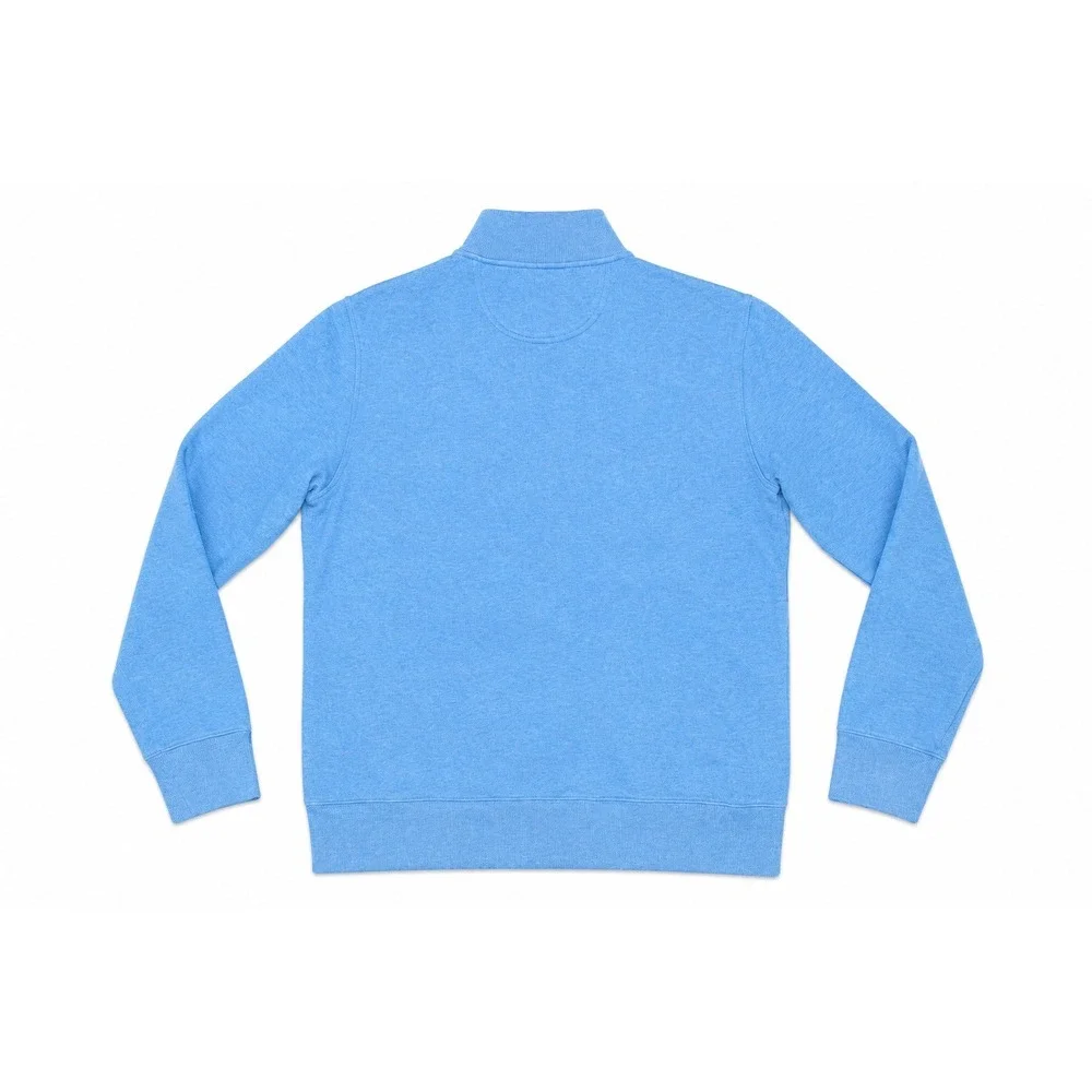Brooks Brothers mens Ribbed French Terry Half-zip Pullover Sweater Large Blue